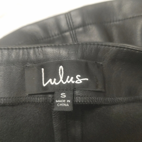 Lulus Black Vegan Leather Mini Skirt With Silver Zipper Details S - Picture 7 of 13